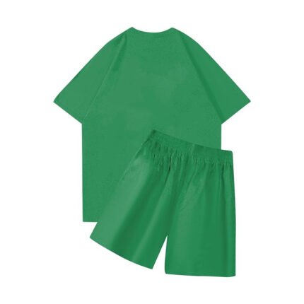 None Of Us Green Summer Set is a stylish green t-shirt and shorts ensemble for summer comfort and style